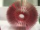 Red Anodized Aluminum Sunflower Radiator Led Cylindrical Heat Sink For Tracking Light