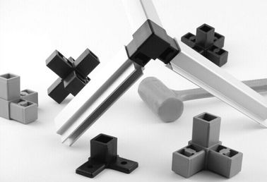 25*25mm Powder Coated Aluminum Square Tubing Frame With Connector For Display Shelf