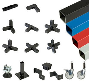 25*25mm Powder Coated Aluminum Square Tubing Frame With Connector For Display Shelf